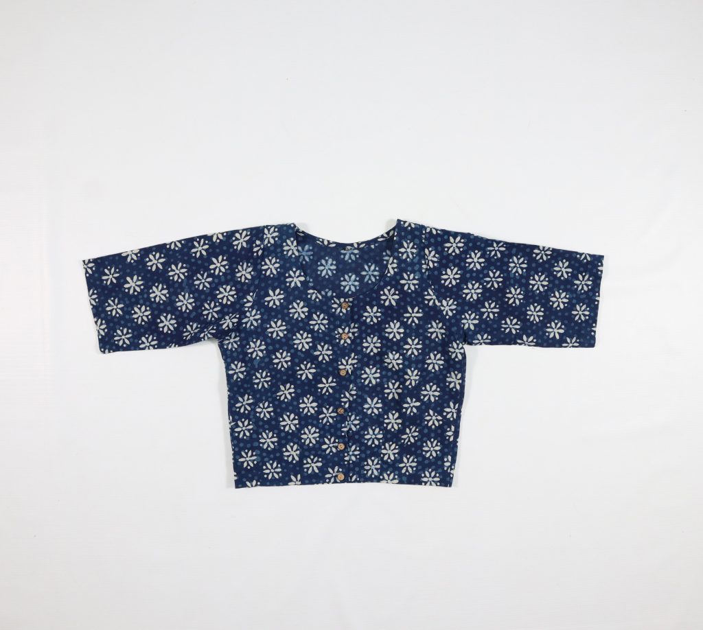 Navy Floral Crop Top