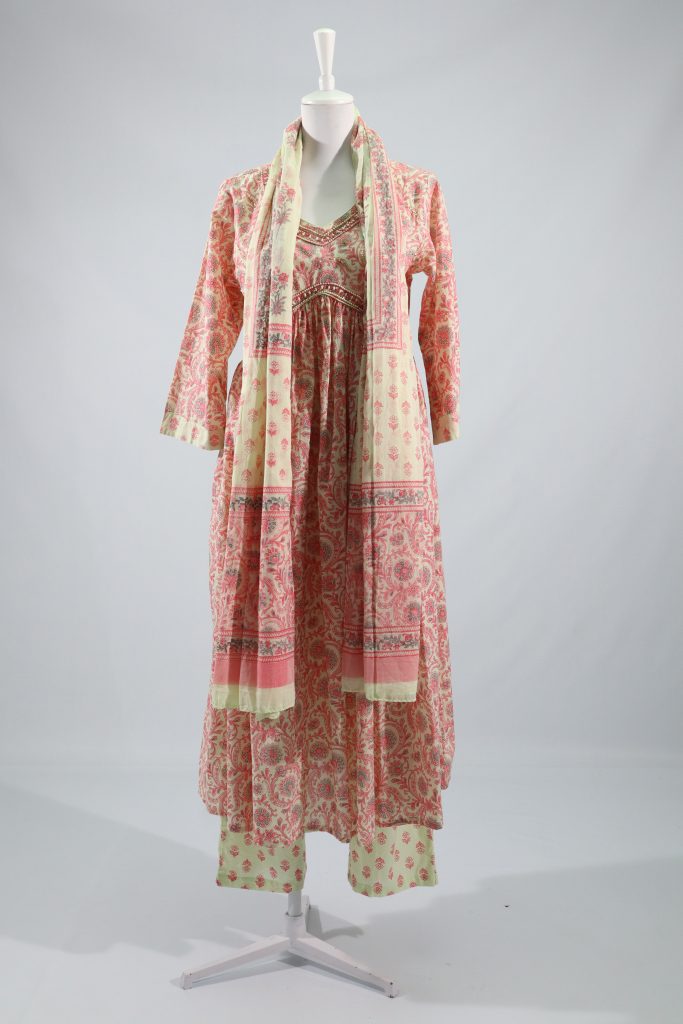 Pink & Cream Dress with bead detail