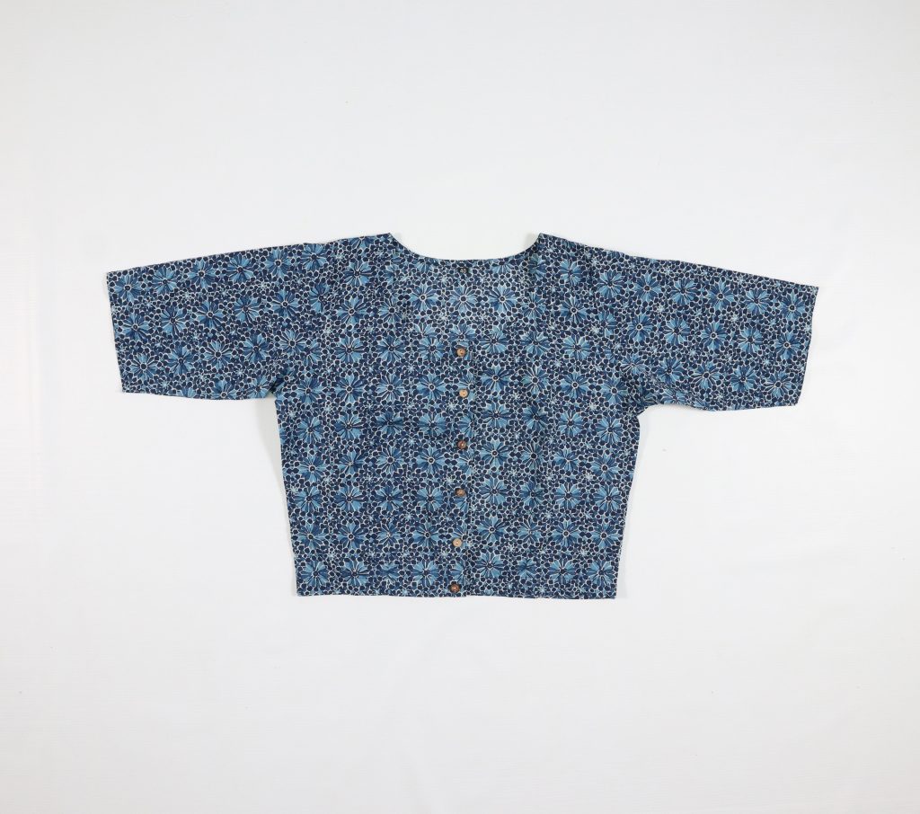 Blue Floral Crop Top