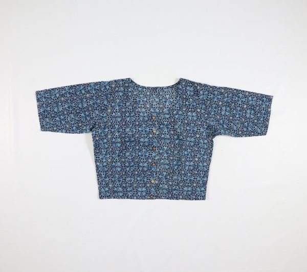 Blue Floral Crop Top