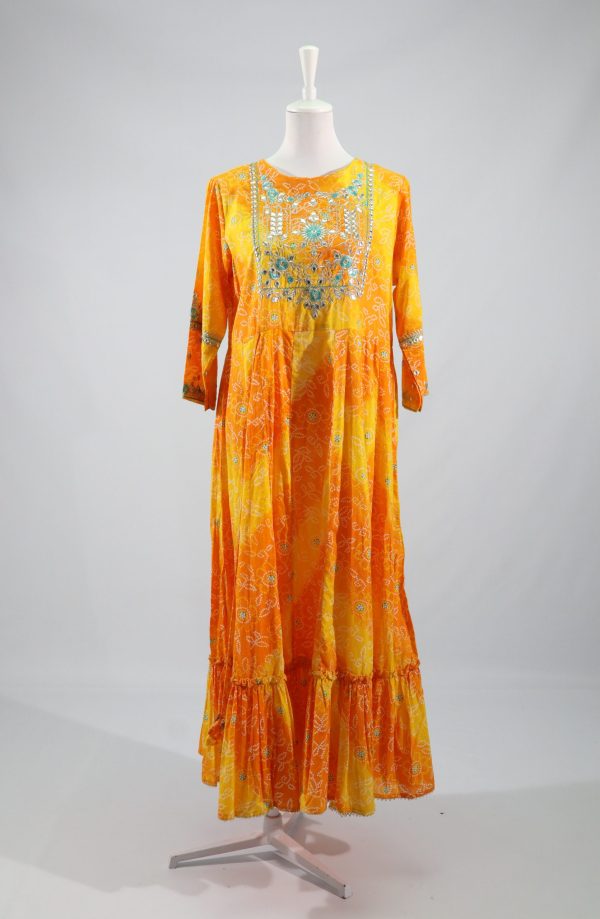 Orange & Yellow Jaipur Dress