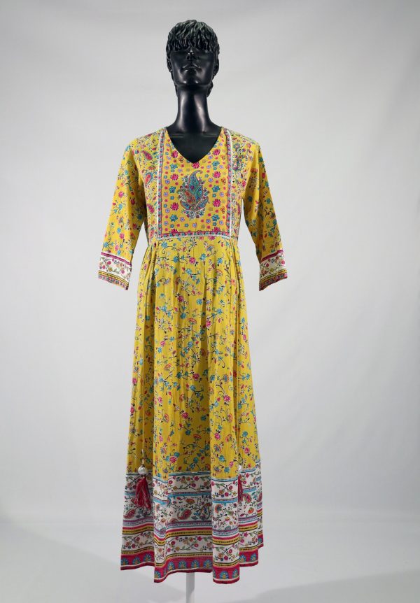 Yellow Ethnic Maxi Dress
