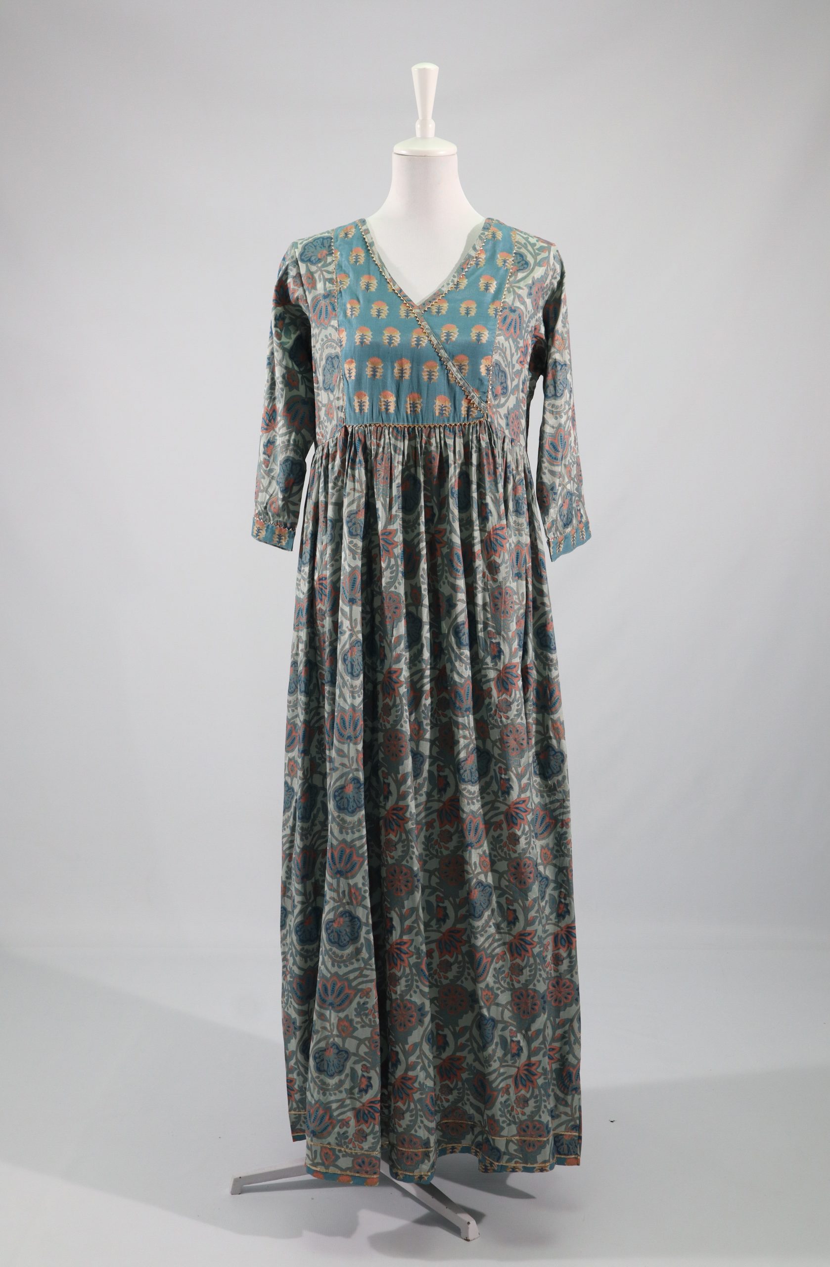 Grey Block Print Dress