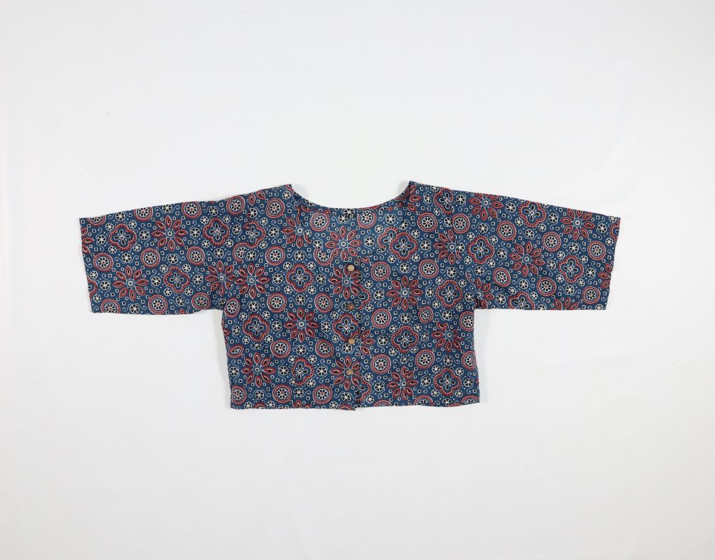 Blue & Red Crop Top