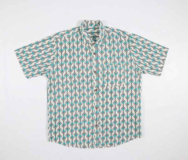 White & Turqouise Shirt