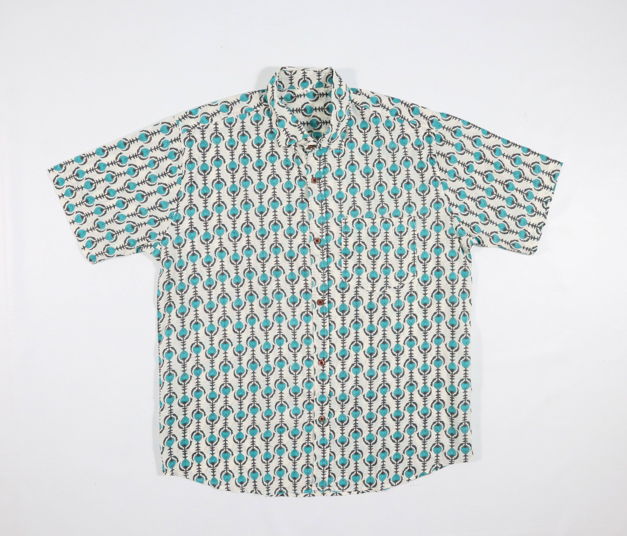 White & Turqouise Shirt