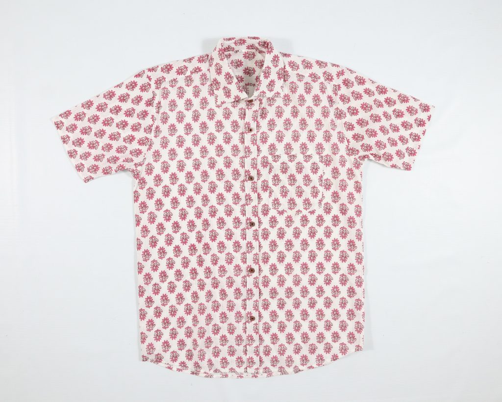 White & Pink Floral Shirt